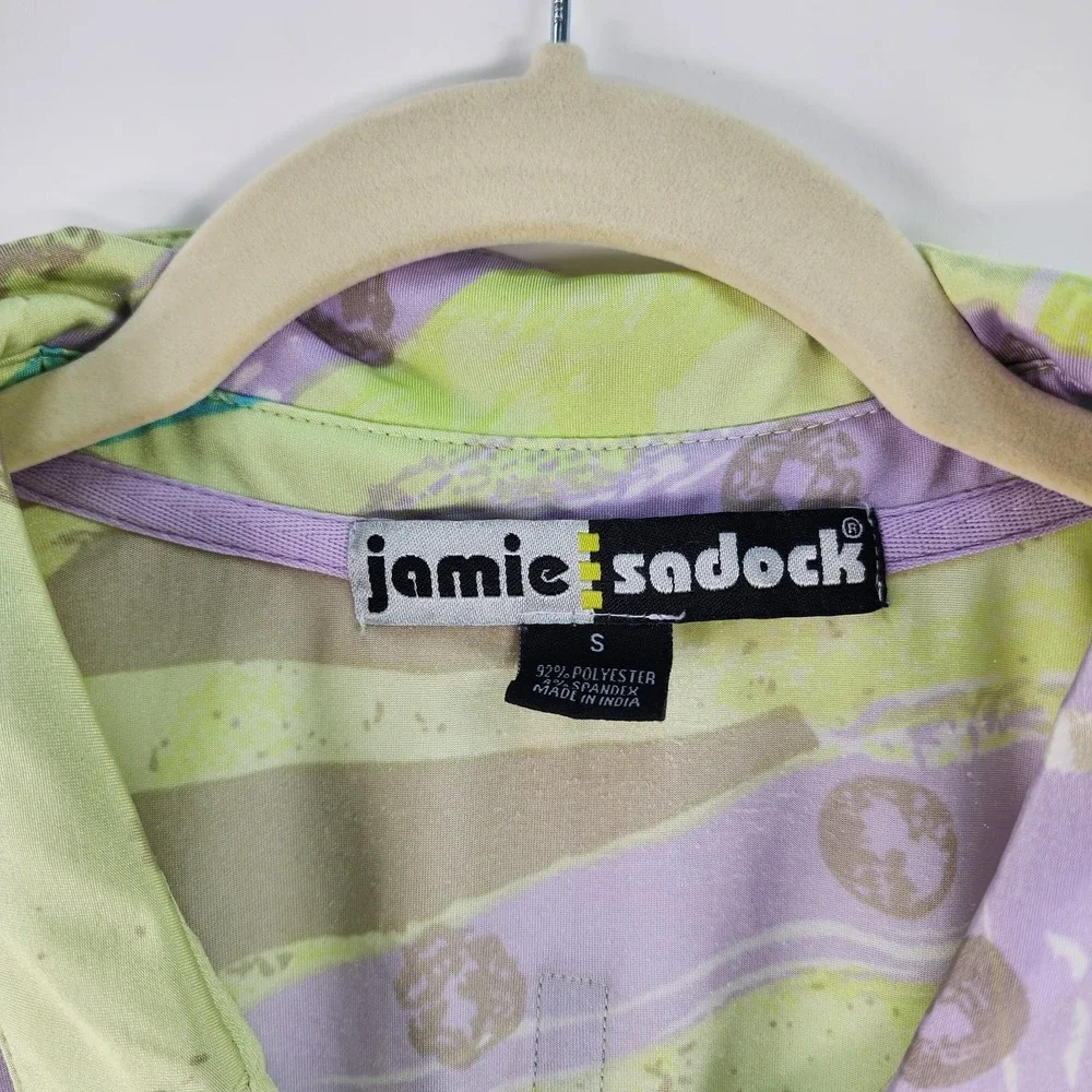 Jamie Sadock Golf Polo Top Women's S Abstract Pickleball Tennis Pastel